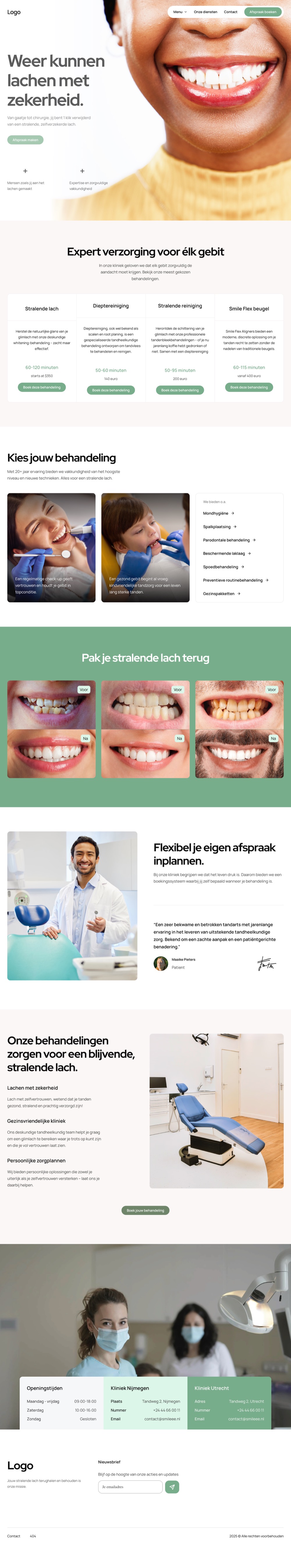 Website van een tandheelkundekliniek